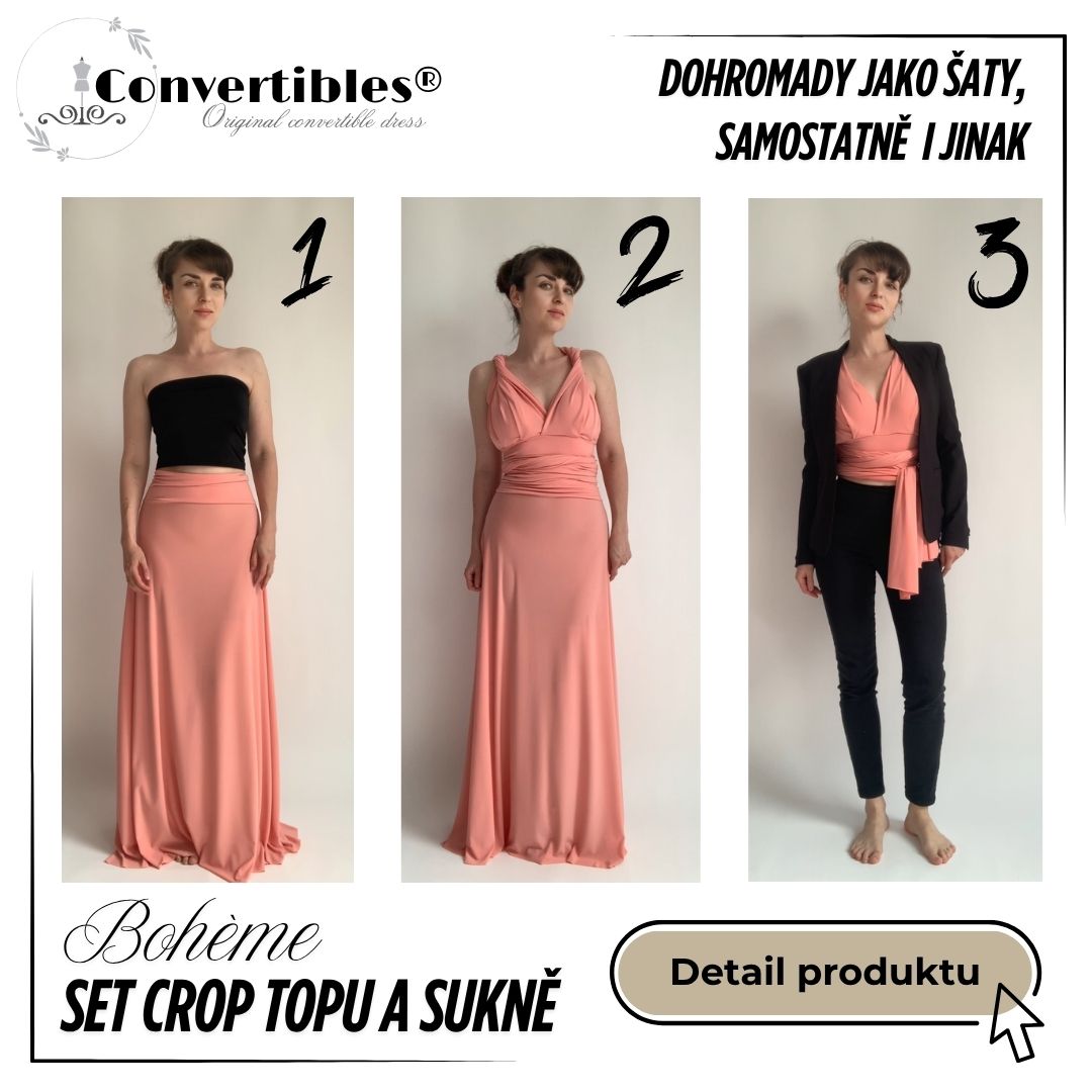 Variabilní crop top Boheme v setu se sukní